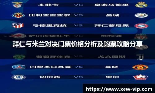 拜仁与米兰对决门票价格分析及购票攻略分享
